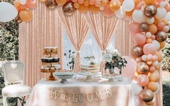 Sequin Backdrop Curtain 6 Pcs 2ftx8ft Wedding Party 6 pcs-2ftx8ft Rose Gold