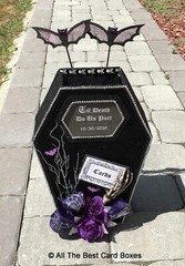 Halloween Wedding card box,coffin,skull,black,gothic,fabric,personalized,purple
