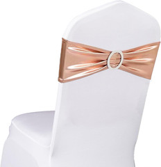 Pack of 50 Spandex Rose Gold Chair Sashes for Wedding Pink Gold Chair Bows Sashe