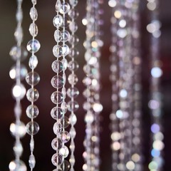15 ft Iridescent Ceiling Drape Curtain Crystal Beaded Backdrop Party Decorations