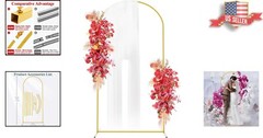 Strong and Elegant Metal Wedding Arch – 6FTx2.6FT – Ceremony Party Decoration