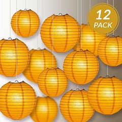 Quasimoon Round Paper Lanterns 12pcs Assorted Combo Party Pack – (12/10/8″) E…
