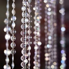 15 feet Iridescent Crystal Beaded CEILING DRAPE CURTAIN Backdrop Decorations