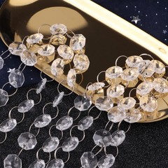16.5 Feet Hanging Clear 14mm Daimond Acrylic Crystal Garland for 14mm, Silver