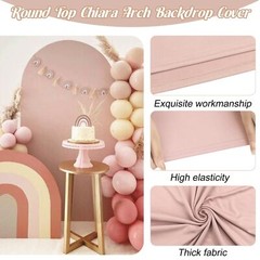Fivenl Spandex Fitted Wedding Arch Cover, Cameo Brown, 7.2FT Round Top Chiara…
