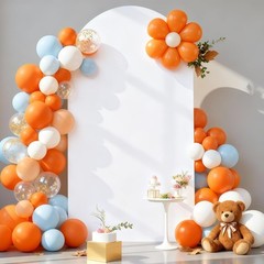 White 6.6FT Double-Sided Arch Backdrop Cover – Perfect for Weddings and Parties