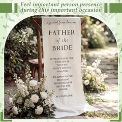 Wedding Memorial Reserved Chair Sign Banner In Loving Memory of Parents Heaven