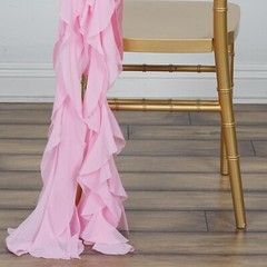 CHAIR SASHES Curly Chiffon Wedding Party Reception Home Decorations Wholesale