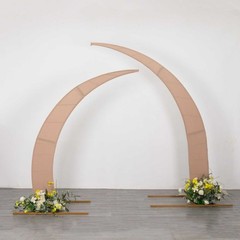 2 NUDE Fitted Spandex Half Crescent Moon Arch BACKDROP STAND Events Wedding
