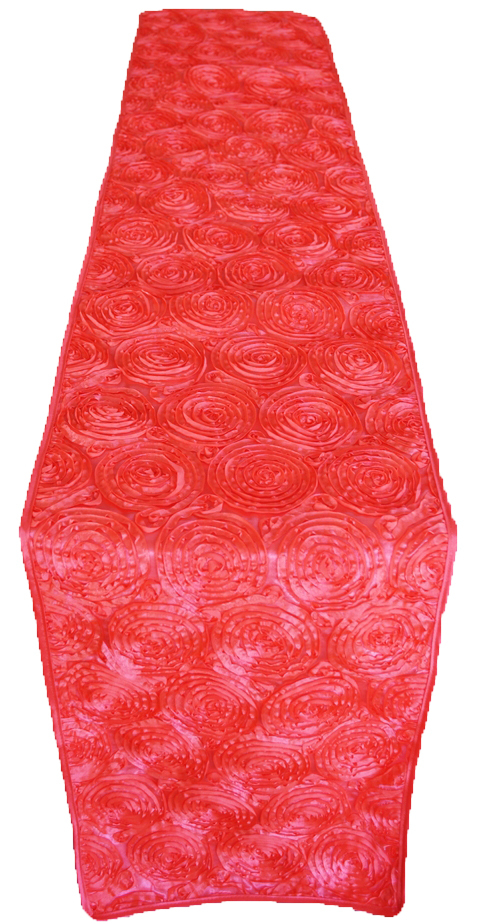 12″x108″ Satin Rosette Table Runner – Coral (1pc/pk)