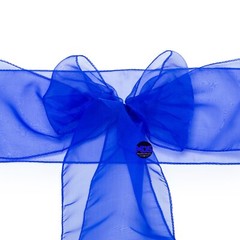 100pc ROYAL BLUE Organza Chair Sash Bows for Wedding Banquet Party Event Decor