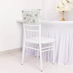 5 Dusty Sage Floral Spandex Ruffled CHAIR SASHES Wedding Party Home Decorations