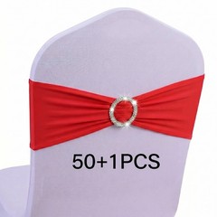 51pcs Spandex Stretch Chair Sashes With Bow Knots,Suitable For Wedding Parties