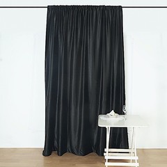 BLACK 8 ft Premium Velvet Backdrop Curtain Party Wedding Event Booth Decorations