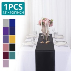 12×108″ Satin Table Runner Wedding Party Banquet Dinner Table Supply Decorations