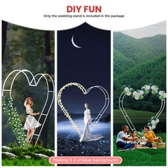 Dual Tube Metal Wedding Arch Backdrop, Heart-Shaped Wedding Arch Stand,