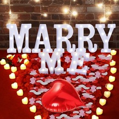 Marry Me Light Up Letters Proposal Decorations Marry Me Sign 24 LED Candles 2…