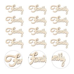 15Pcs Wood Piece Prop for Wedding Party Khaki Bamboo Reusable Family Decor
