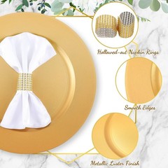 Tanlade 100 Pcs Charger Plates Set Bulk Include 50 Plastic Plate Chargers and…