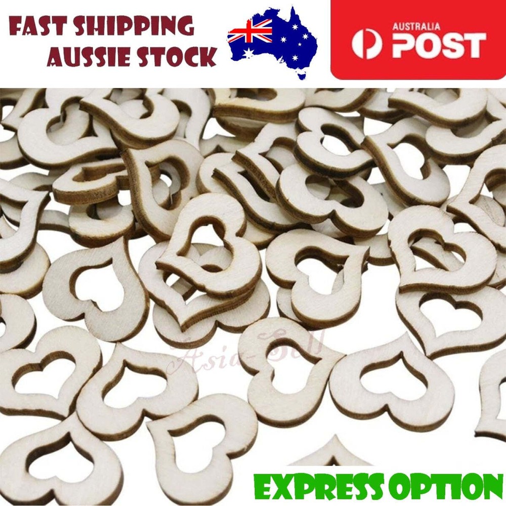 50pcs/100pcs Rustic Wooden Pieces Wood Love Heart Confetti Table Decoration Wedd
