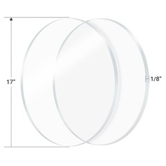 2 Pieces 1/8″ Round Plexiglass Sheet, 17 Inch Diameter Clear Acrylic Circle, …