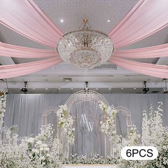 Pink Color Ceiling Drape Backdrop for Wedding Ceremony Stage Party Decoration