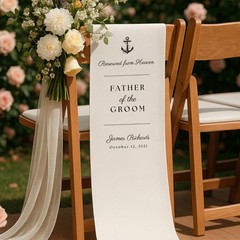 Minimalist Nautical Reserved Wedding Memorial Chair Banner