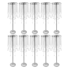 10pc Crystal Silver Flower Stand 75cm Large Flower Stand Wedding Decor