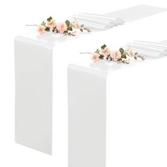 2 Pack Table Runners 12 x 108 Inch, Rectangular Smooth Satin Silk 2Pack White