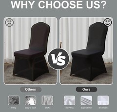 NEW Spandex Chair Covers 30 Pcs. Black Stretch Polyester Chair Slipcovers