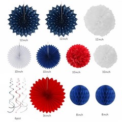 Fourth-4th of July Memorial-Day Party-Decorations – 31pcs Red Blue White Red