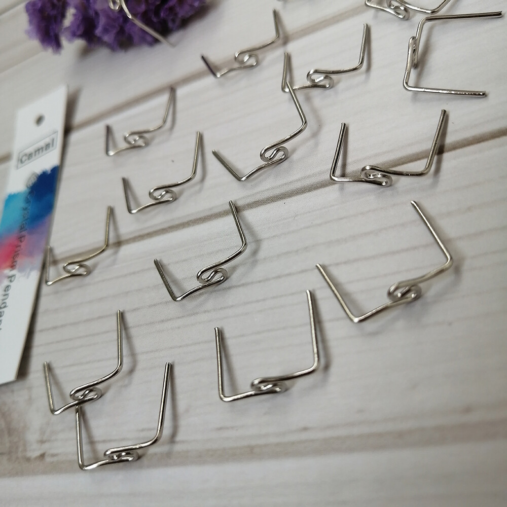 100Pcs 14mm Bronze/Gold/Chrome Metal Hook Hanger Connector for Crystal Prisms
