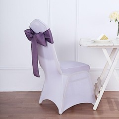 10 Violet Amethyst Polyester CHAIR SASHES Ties Bows Wedding Ceremony Decorations