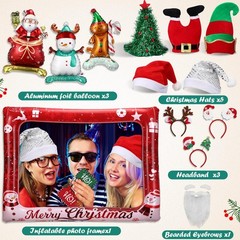 64 Pcs Photo Booth Props Set – Christmas Party Decorations, Hats, Headbands, …