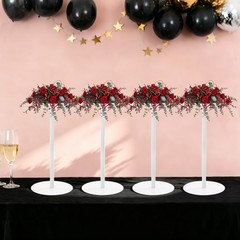 4*Wedding Flower Stand,White Wedding Table Centerpieces,40cm Metal Flower Holder