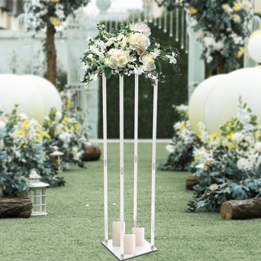 Clear Acrylic Floral Display Stand Modern Wedding Event Centerpiece Decoration