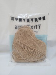 Thxtoms (15 Pieces) Heart-Shape Burlap Banner, DIY Custom Banners – Party Decor