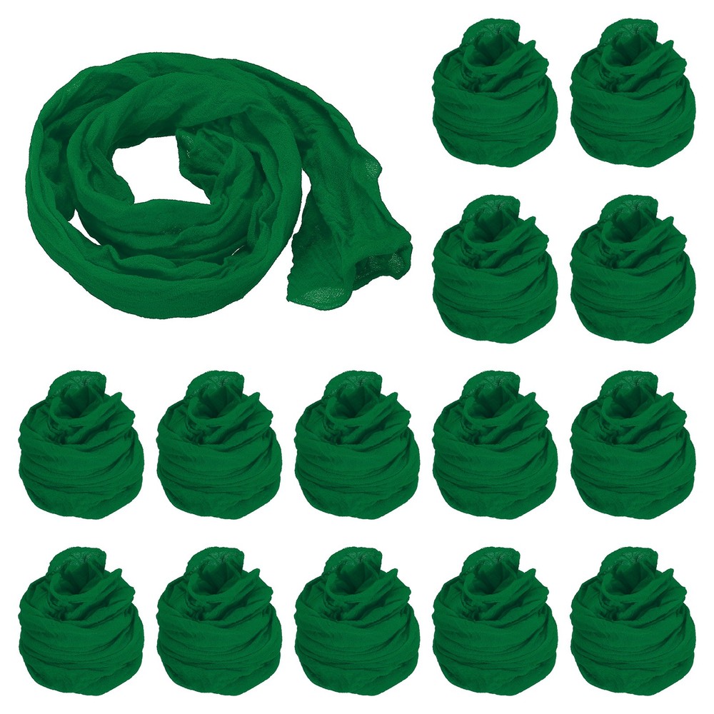 15Pcs Stocking Flower Fabric 65cm/26″ for DIY Mesh Flowers Making, Dark Green