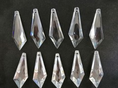 100Pcs Sword Shape Acrylic Crystal Bead Pendant Wedding Chandelier Decor 20*50mm