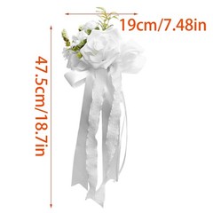 4Pcs Luxurious Simulation Rose Bowknot Car Decoration for Wedding Celebration