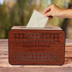 Personalised Wooden Wedding Card Wishing Box – Rectangle