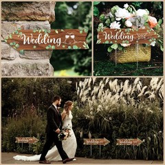 6 Pcs Wedding Direction Road Arrow Sign Ceremony & Reception Wedding This Way