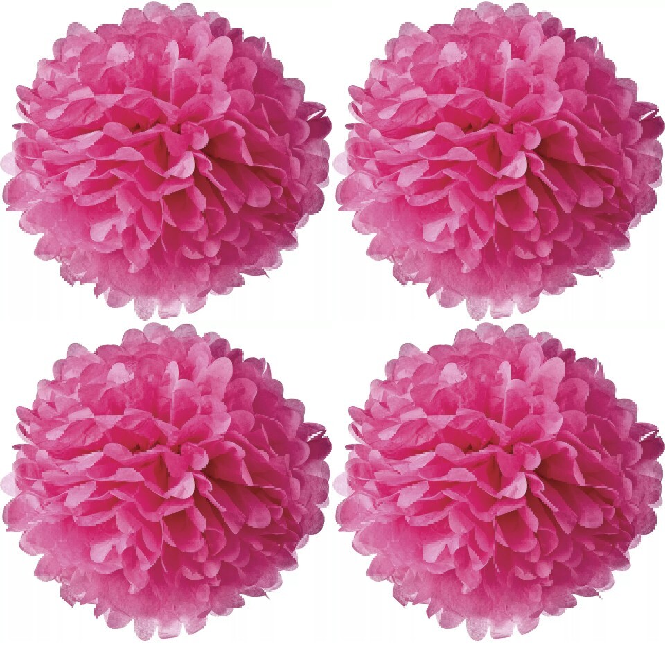 Tissue Paper Pom-poms Flowers Wedding Party DIY Decoration (4 Pack)