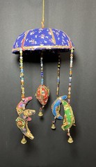 Indian Wedding Decoration Hanging Heart and Moon Umbrella Lot of 2
