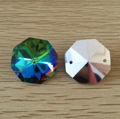 200Pcs Octagonal Baed Chandelier Prism Suncatcher Crystal Double Sided Color DIY