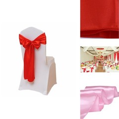 Fvstar 25pcs Red Wedding Chair Sashes Bows Satin Ribbons Ties