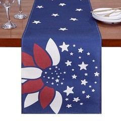 Patriotic Table Runner Memorial Day 4th of July Table Runners Stars and Rose