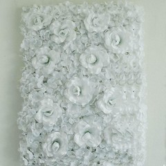 Pack of 4 Silk Roses Hydrangeas Flower Wall Backdrop Panel White Wedding Party
