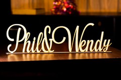Personalised Mr & Mrs + Custom MEDIUM LARGE Wooden Name MDF Plaques Sign Wedding