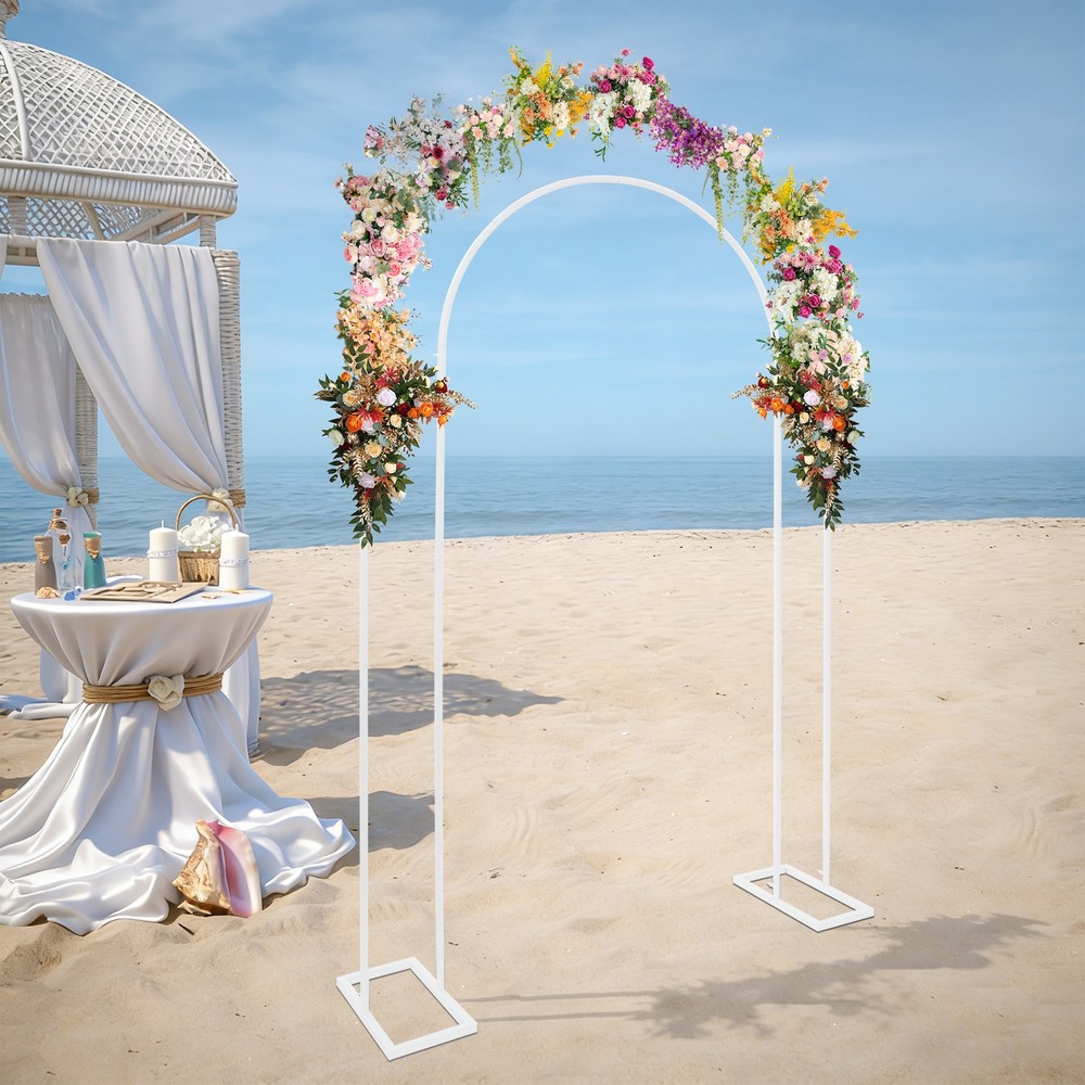White/Gold Wedding Arch Backdrop Stand 130*40*220cm Metal Arch Backdrop Stand